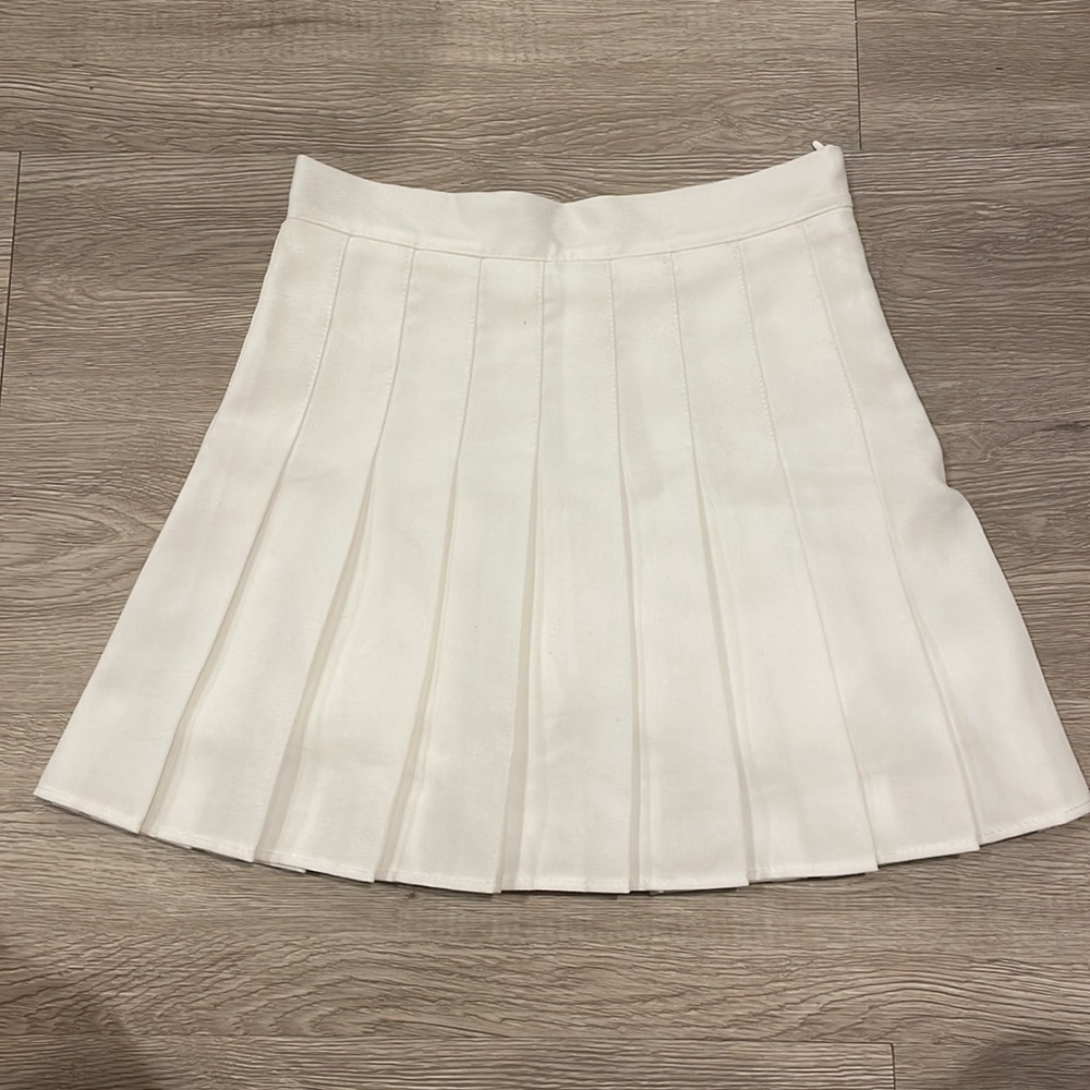 NEW White Pleated Short Skirt Skort shorts under skirt - Picture 7 of 7